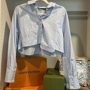 NWT Zara crop poplin shirt